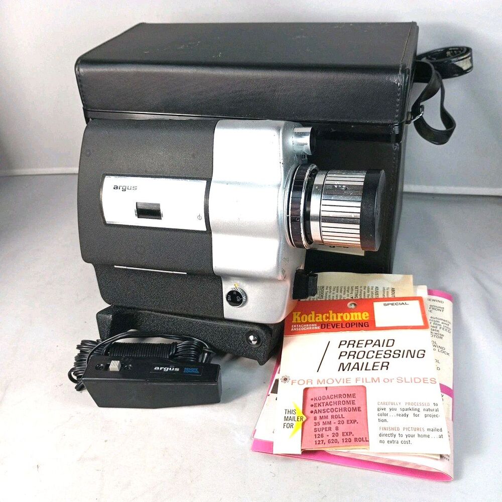 Vintage Argus Super 8 Movie Camera Model‎ 814 W/Box And Docs Untested